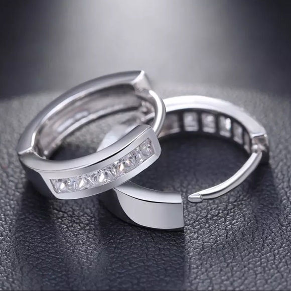Jewelry - Sterling Silver 925 CZ Hoop Earrings